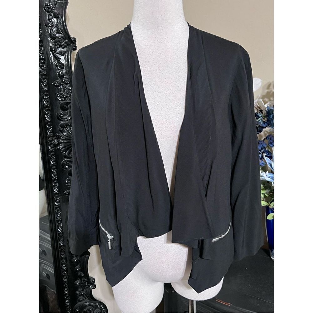 Chico's NWT Black Ling Sleeve Modern Drape Jacket Size Small